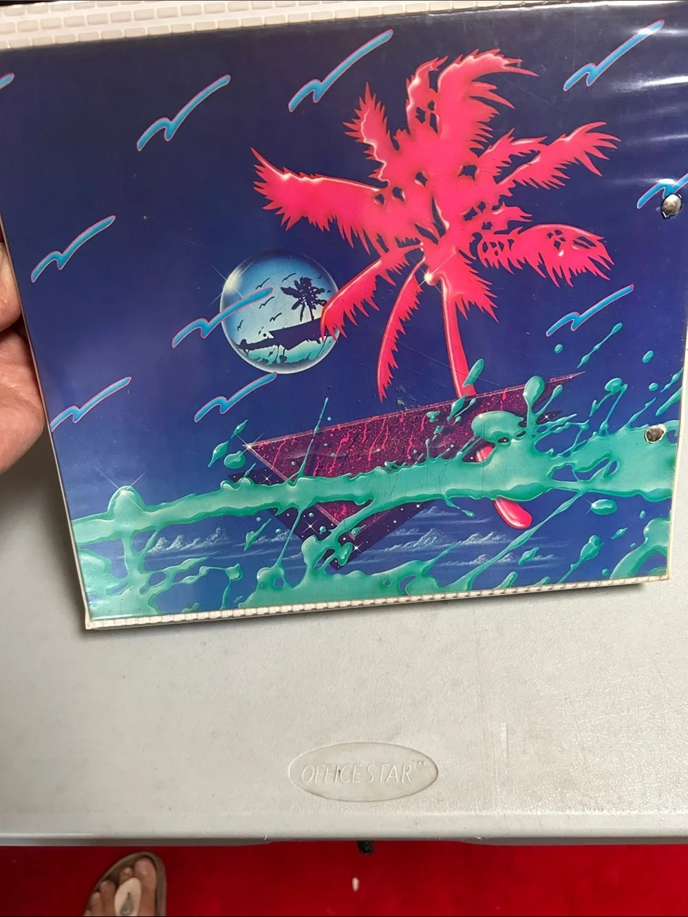 Vintage 90s Mead Trapper Keeper Designer Series Pink Palm Tree Binder